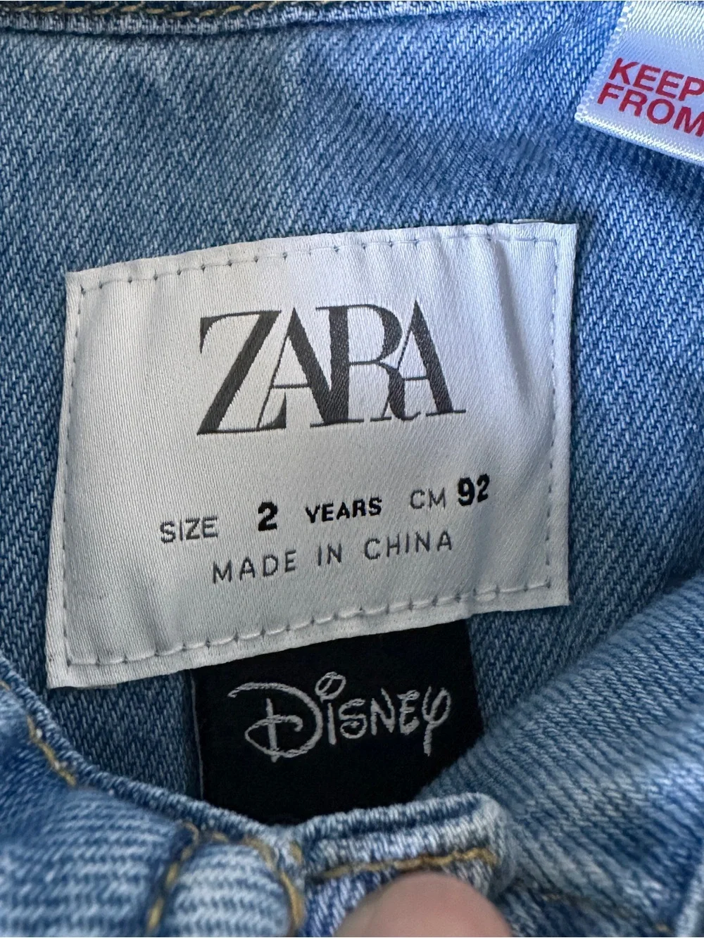 Zara Kids Two-Piece Mickey Mouse Denim Set